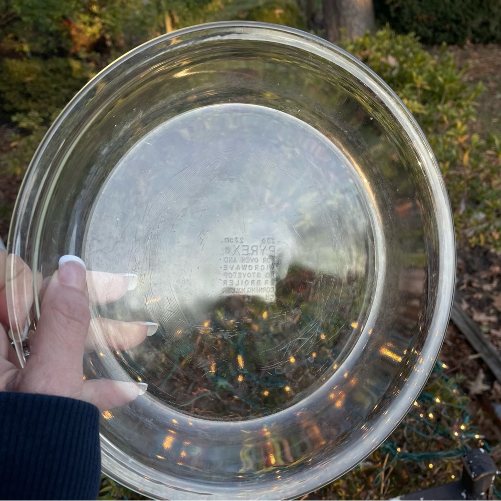 Pyrex clear glass pie plate Corning 209